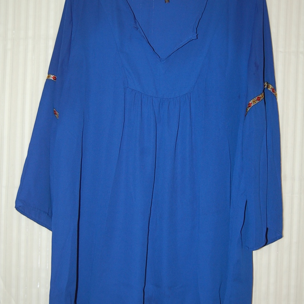 Yetts Sheer Navy Blue Blouse Womens Plus Size 2X